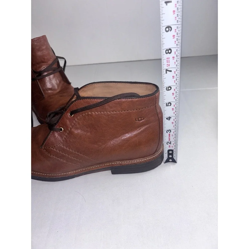 UGG Australia Brown Leather Chukka Boots Men Luxury Business Casual‎ Laces Sz 12